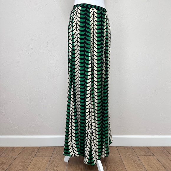 Totem Brazilian Designer Maxi Skirt Green Black & Cream Print Size S - Picture 7 of 16